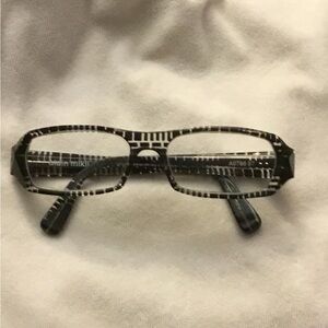 Alain Mikli A0783 Black and Gray Checked Eyeglasses Frames Made in France